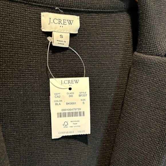 J. Crew Factory NWT Black Schoolboy Sweater Blazer - size Small - Picture 3 of 5